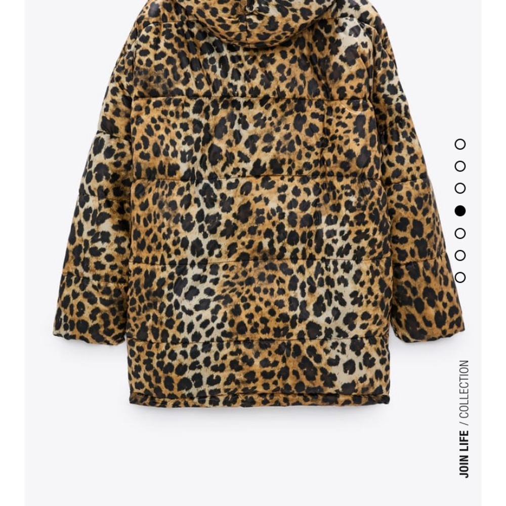 Zara Leopard water repellant puffer jacket coat - Picture 4 of 11